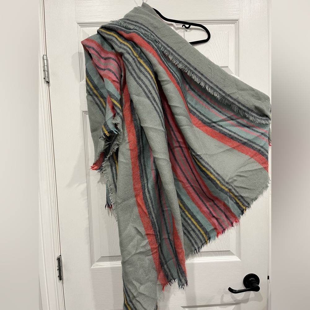 Stripped multicoloured chunky scarf 🧣